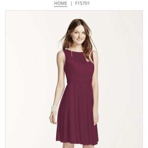 Sweetheart Ilusion Wine Bridesmaid Dress